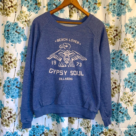 Billabong Tops - BILLABONG HEATHER BLUE SWEATSHIRT